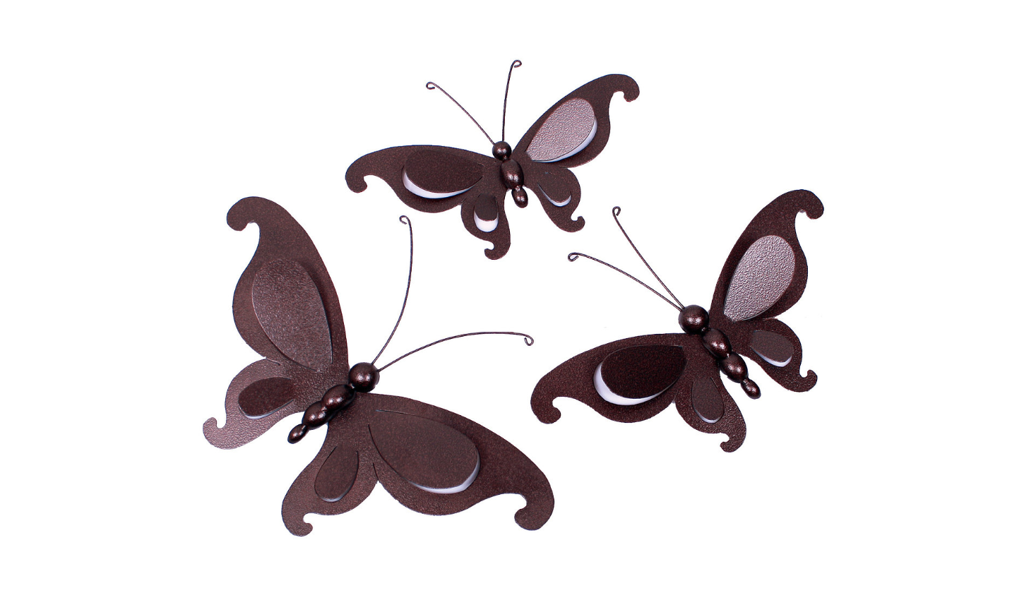 Juego Mariposas Botas 3 pzas. Medidas: Mariposa grande; Altura 26cm X 56cm., Mariposa mediana; Altura 21cm. X 46cm., Mariposa chica; Altura 19cm. X 40cm. ACC186 $640