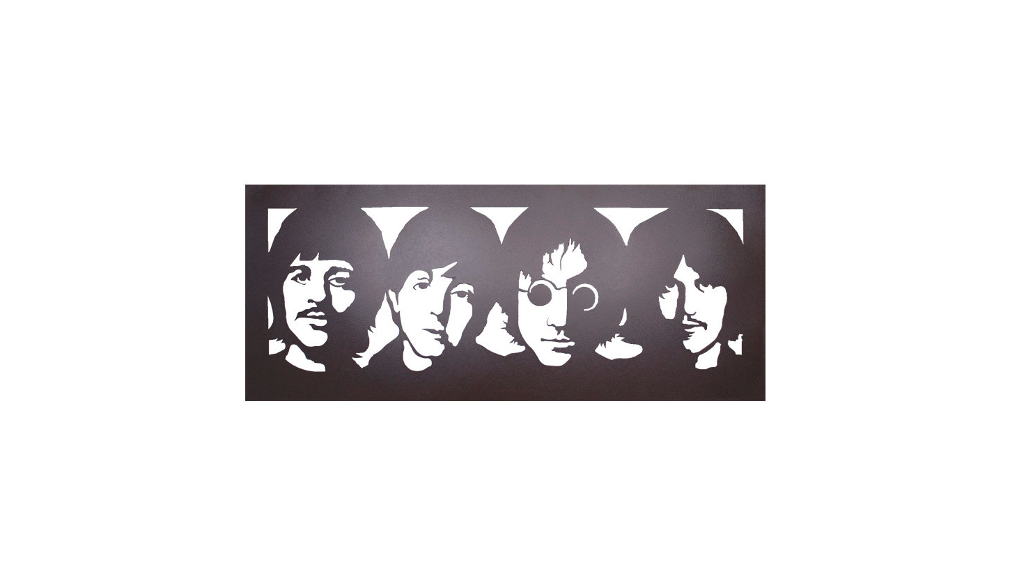 Lámpara Beatles 1. Descripción del producto: Medidas: Altura 50 cm. x 120 cm., Material: lamina negra, Luz: 1 lámpara de gabinete, Color: negro/chocolate, Acabado: pintura horneada. LAM024 $1960